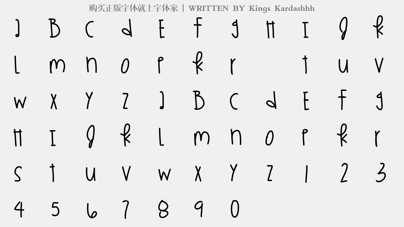 Kings Kardashhh - 大写字母/小写字母/数字