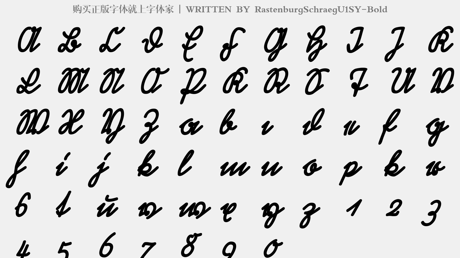 RastenburgSchraegU1SY-Bold - 大写字母/小写字母/数字