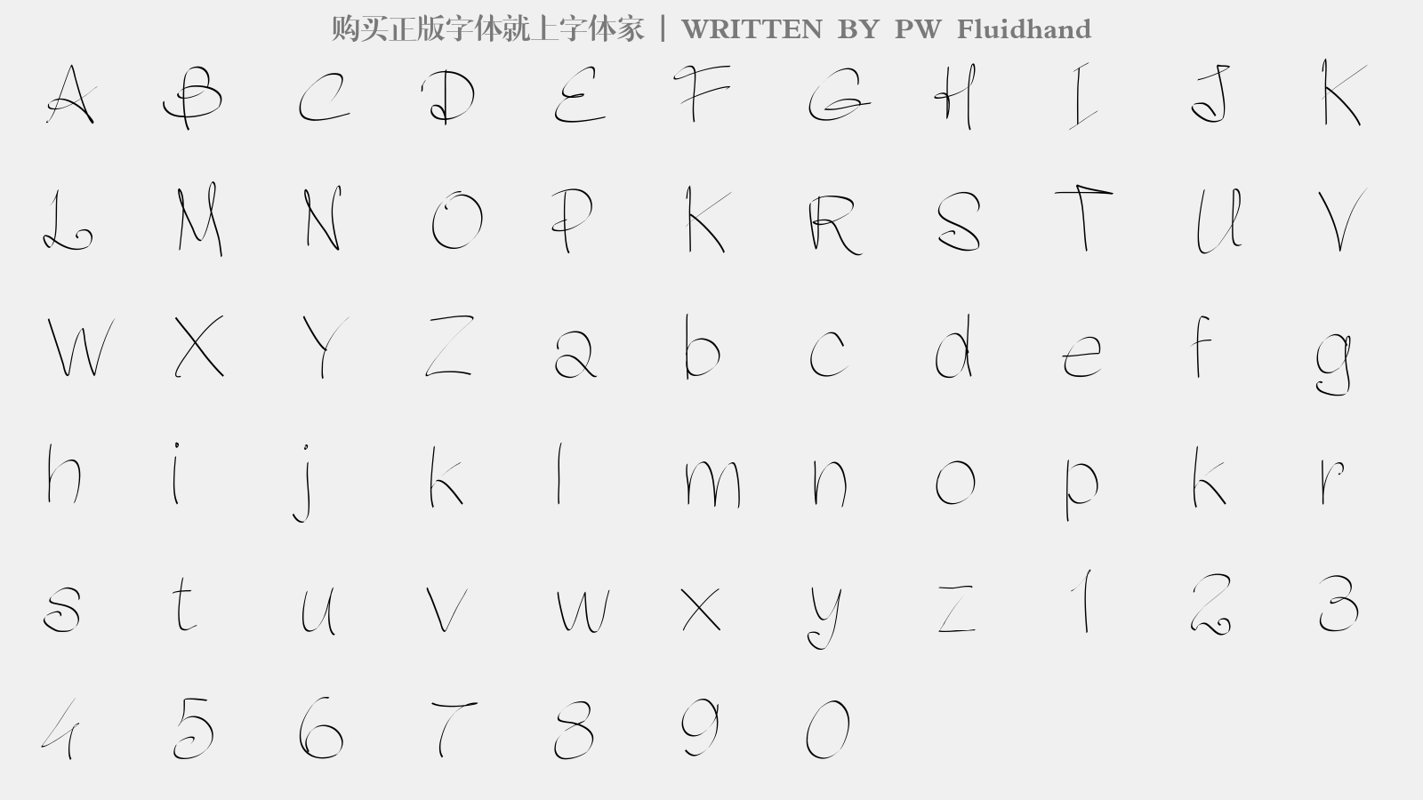 PW Fluidhand - 大写字母/小写字母/数字