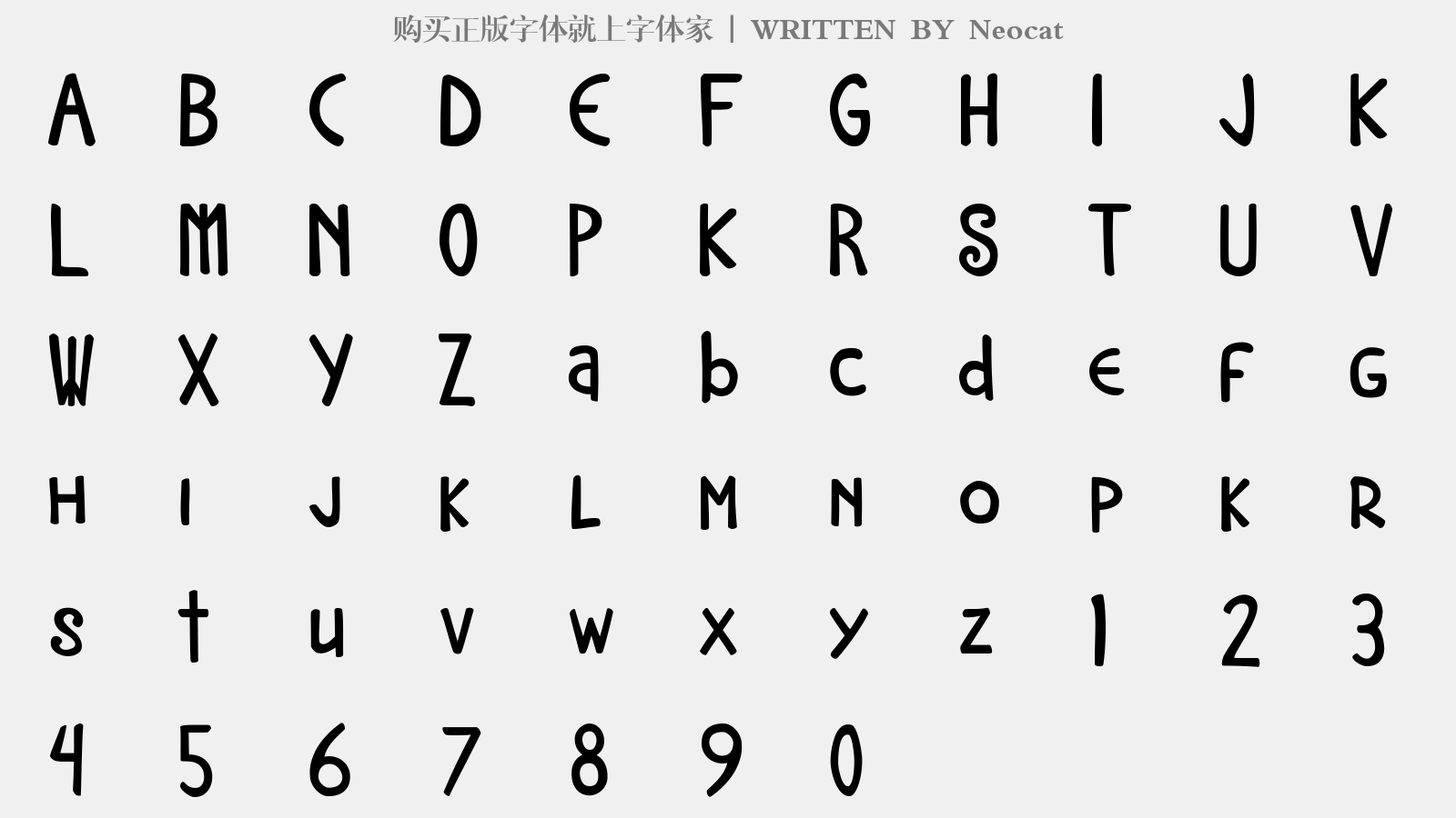 Neocat - 大写字母/小写字母/数字
