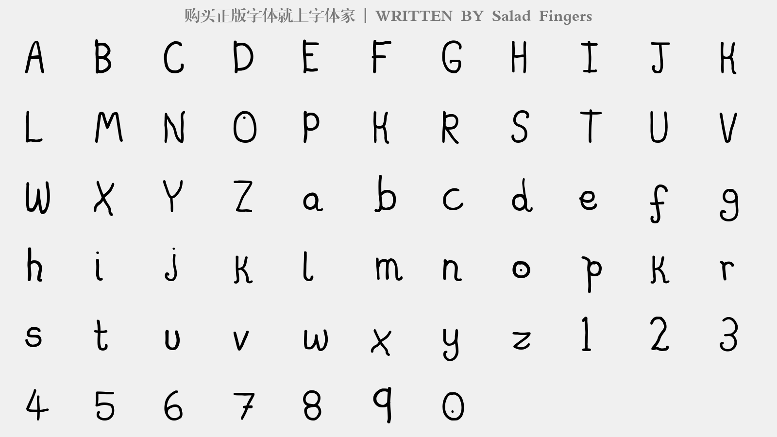 Salad Fingers免费字体下载 英文字体免费下载尽在字体家