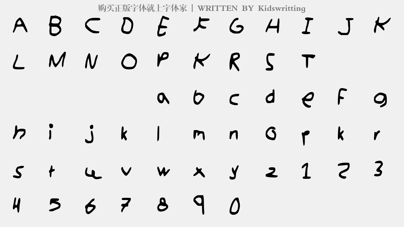 Kidswritting - 大写字母/小写字母/数字