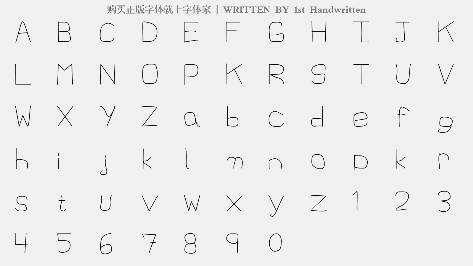 1st Handwritten - 大写字母/小写字母/数字