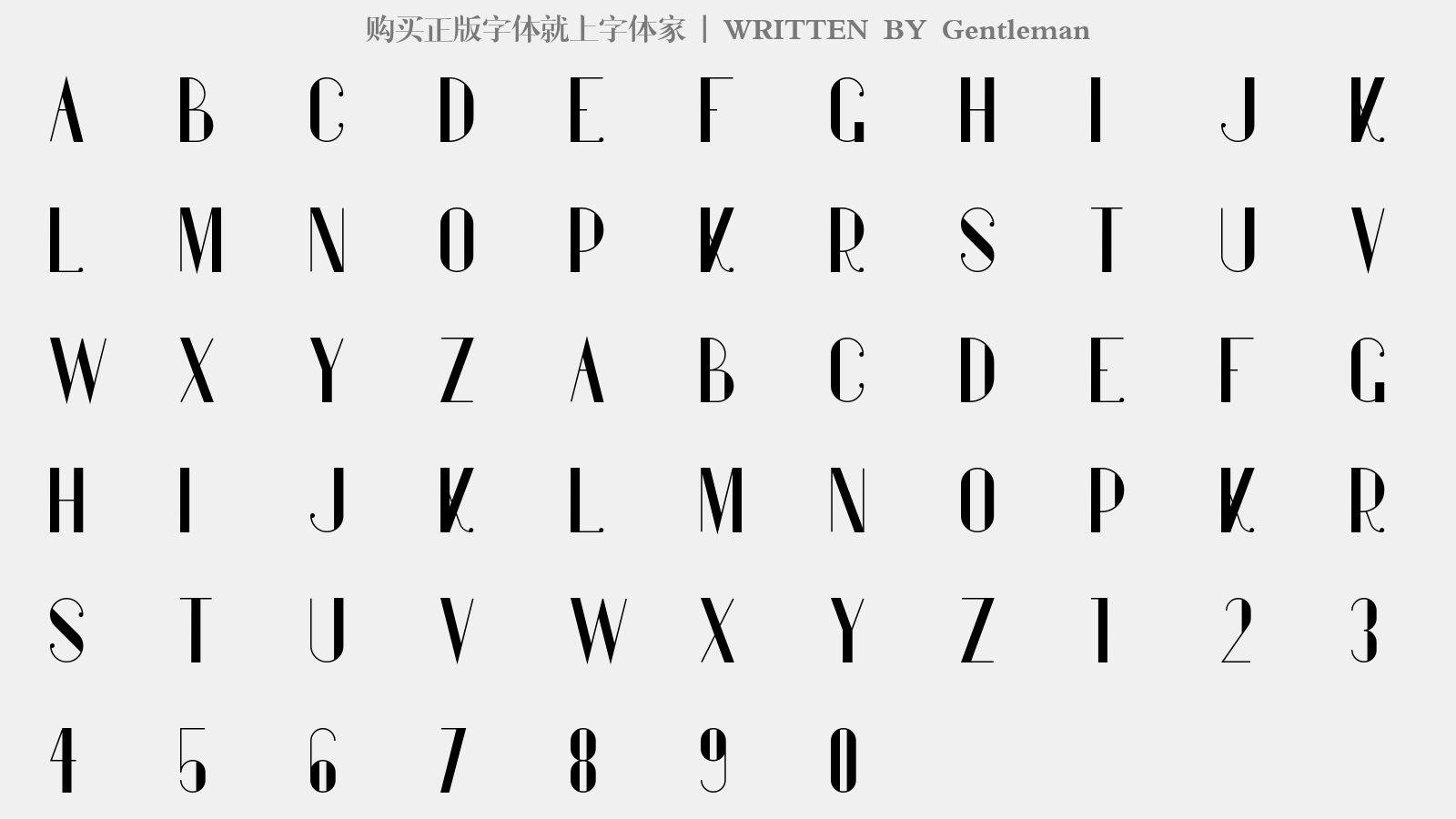 Gentleman - 大写字母/小写字母/数字