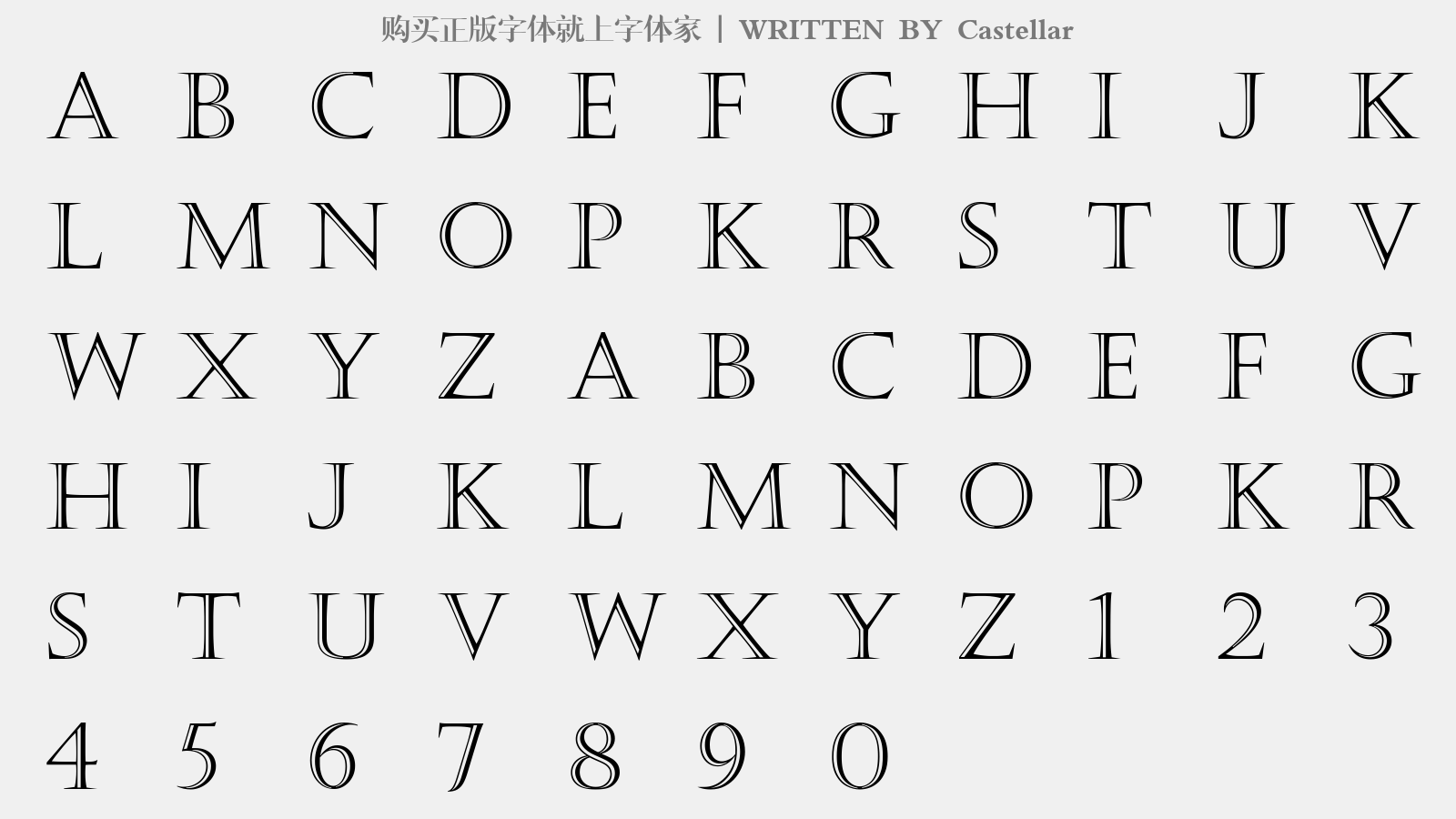 Castellar - 大写字母/小写字母/数字