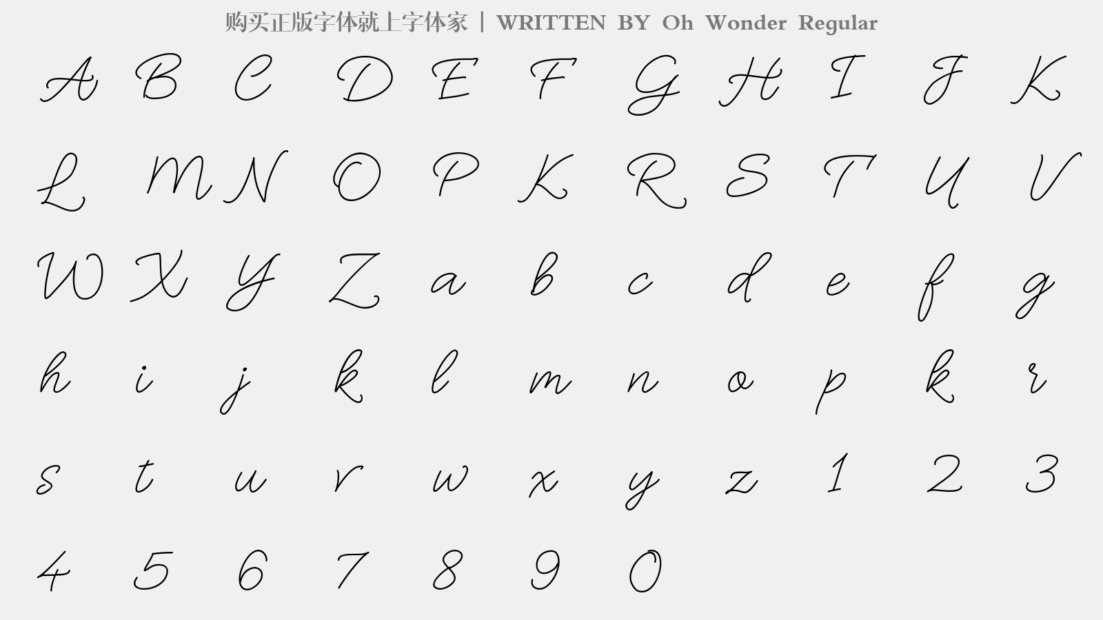 Oh Wonder Regular - 大写字母/小写字母/数字