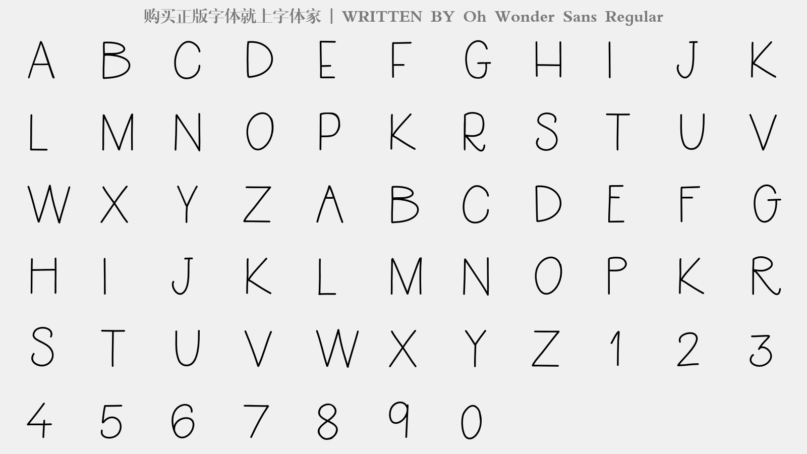 Oh Wonder Sans Regular - 大写字母/小写字母/数字
