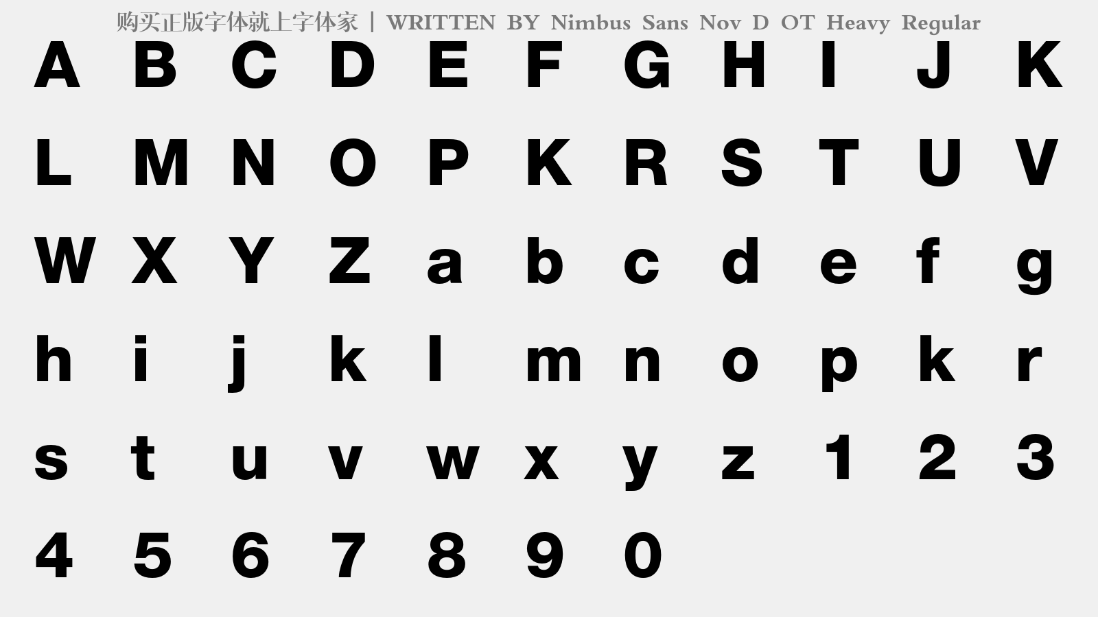 Nimbus Sans Nov D OT Heavy Regular - 大写字母/小写字母/数字