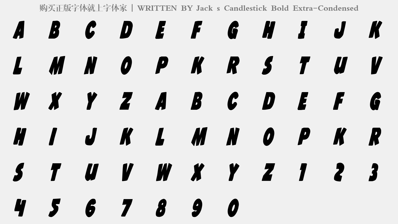 Jack s Candlestick Bold Extra-Condensed - 大写字母/小写字母/数字
