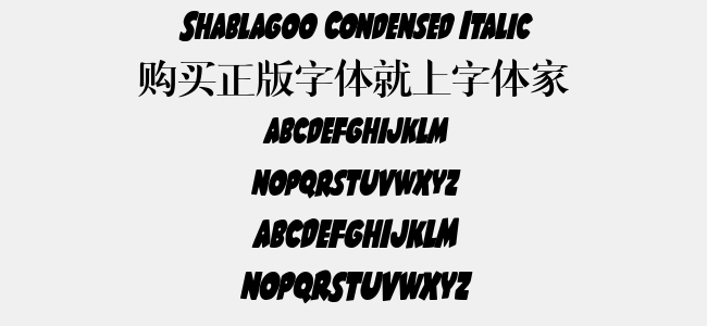 Shablagoo Condensed Italic