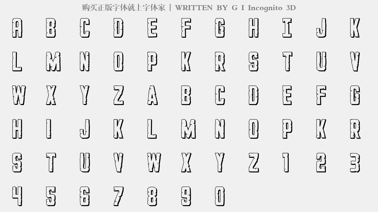 g i incognito 3d免费字体下载 - 英文字体免费下载尽在字体家