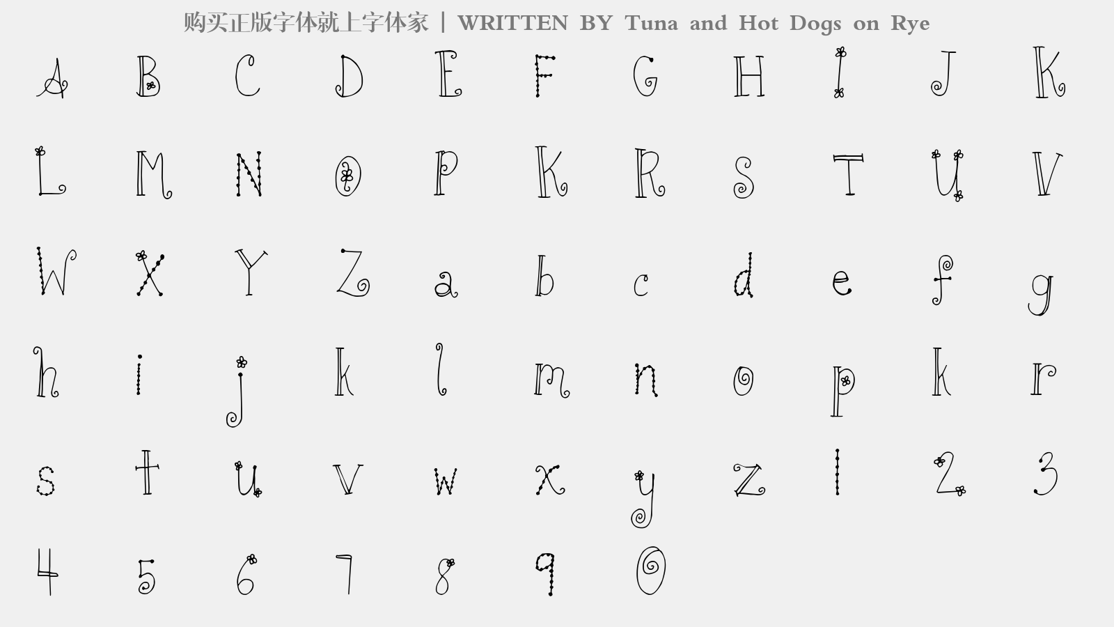 Tuna and Hot Dogs on Rye免费字体下载 英文字体免费下载尽在字体家