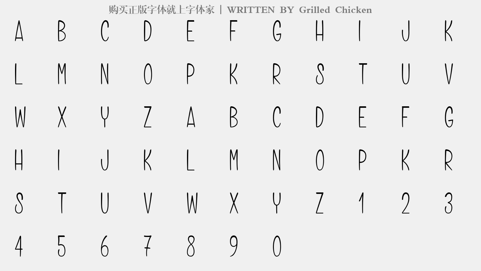 Grilled Chicken - 大写字母/小写字母/数字