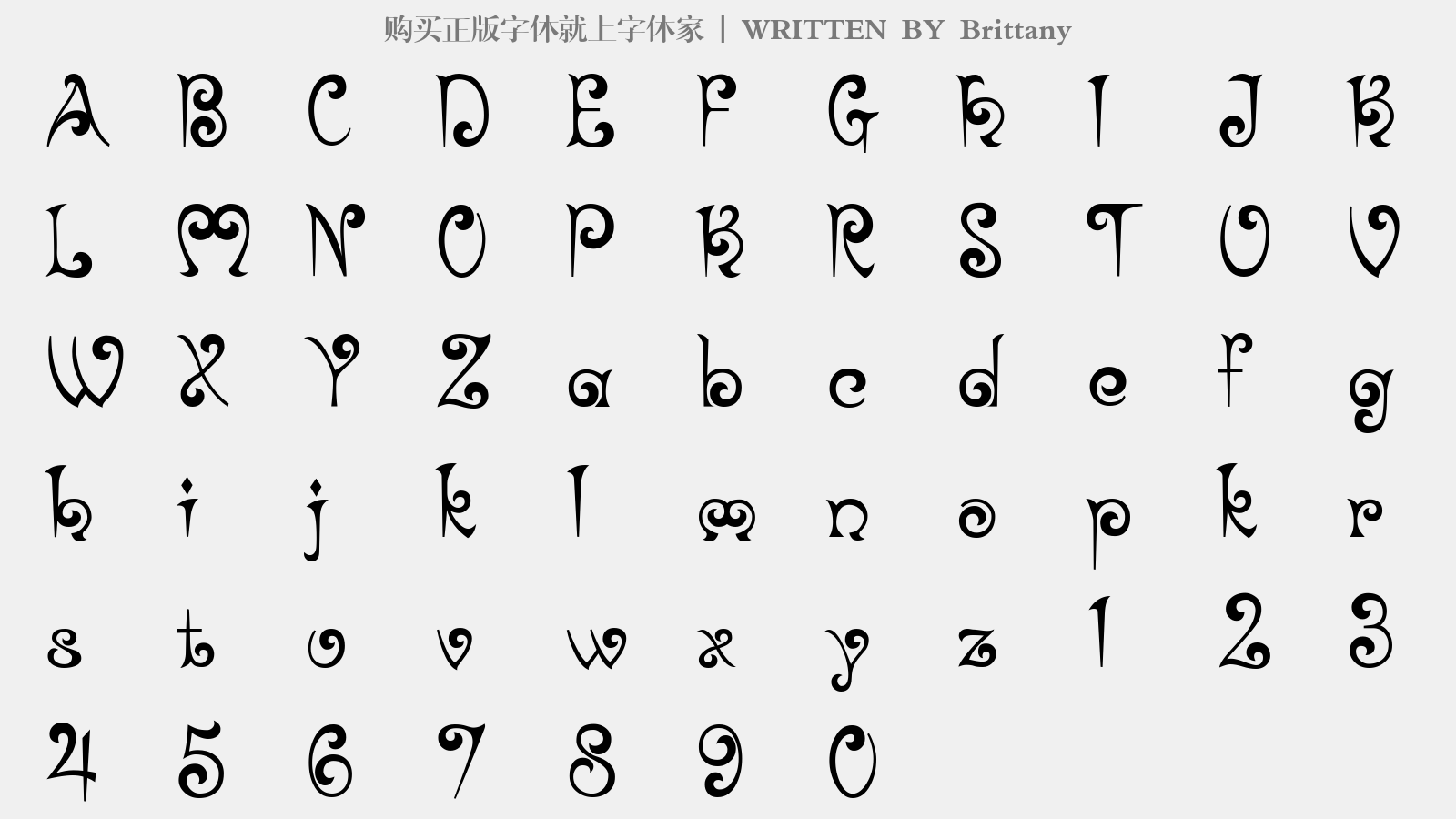 Brittany - 大写字母/小写字母/数字