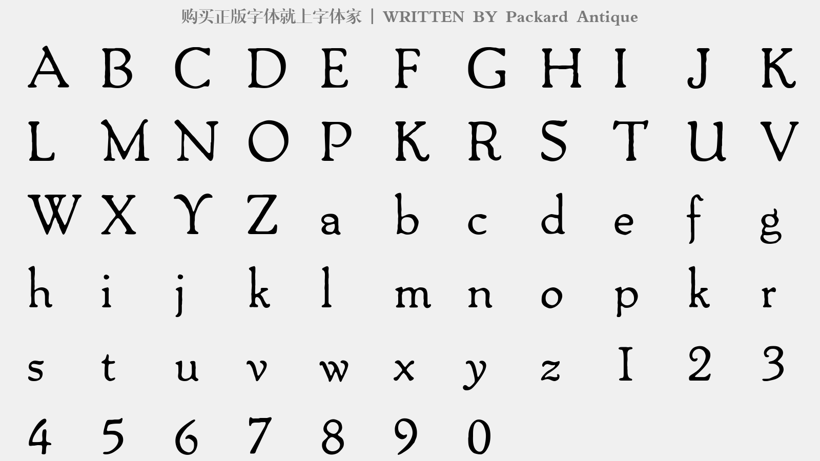 Packard Antique - 大写字母/小写字母/数字