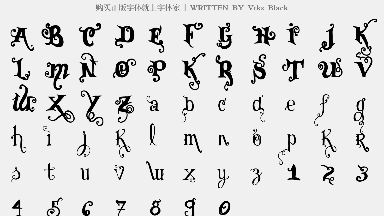 Vtks Black - 大写字母/小写字母/数字