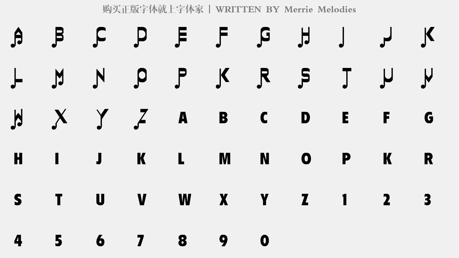 Merrie Melodies - 大写字母/小写字母/数字