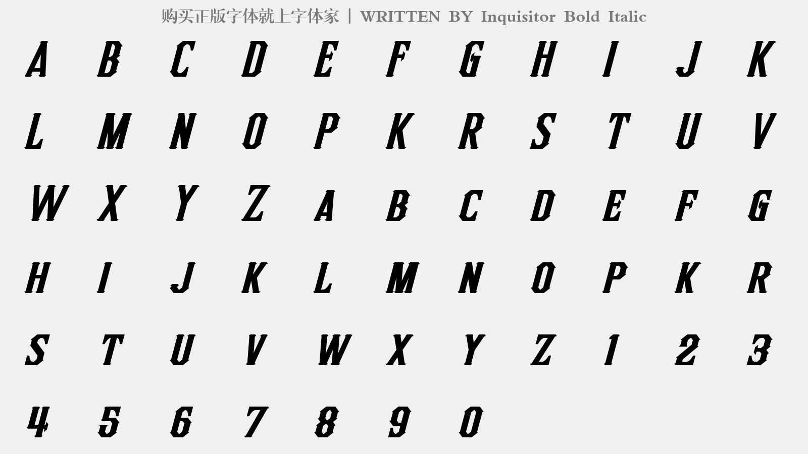 Inquisitor Bold Italic - 大写字母/小写字母/数字