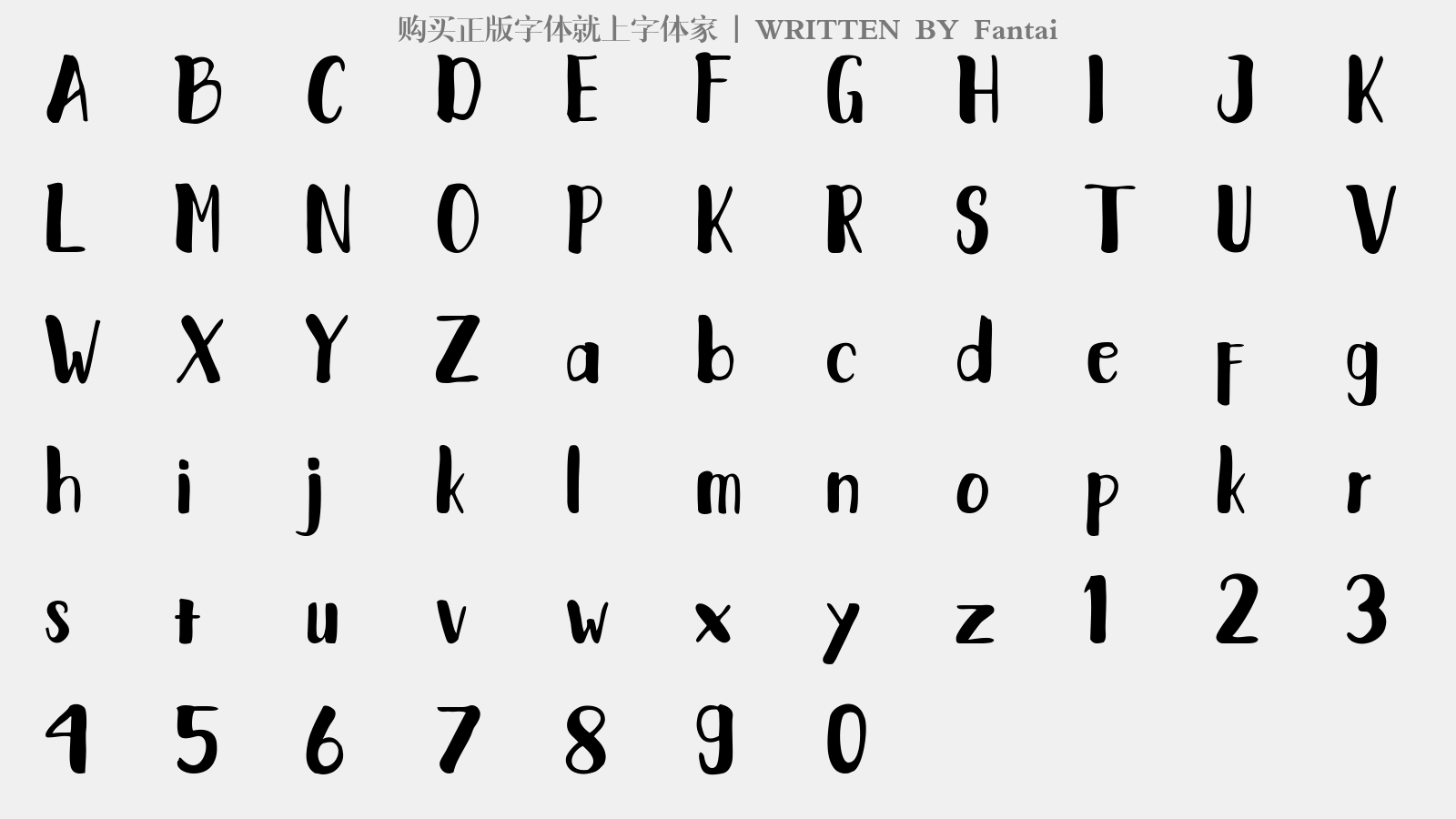 Fantai - 大写字母/小写字母/数字
