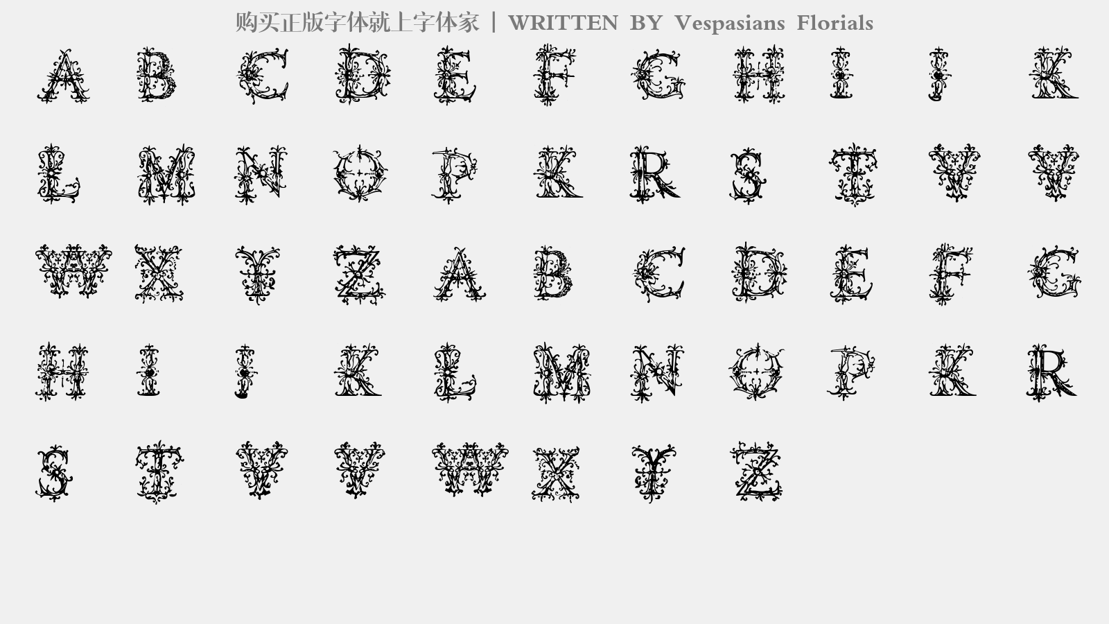 Vespasians Florials - 大写字母/小写字母/数字