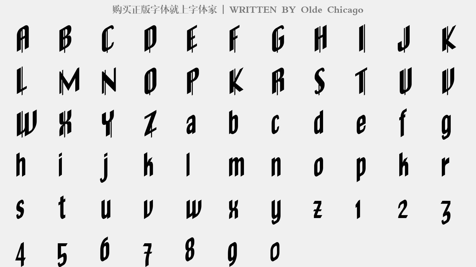 Olde Chicago - 大写字母/小写字母/数字