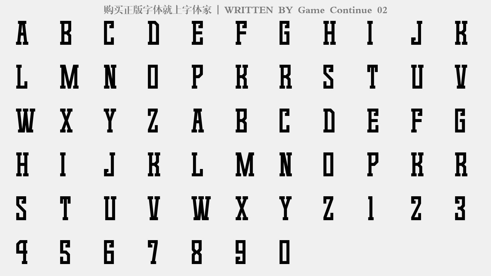 game continue 02免费字体下载 - 英文字体免费下载尽在字体家