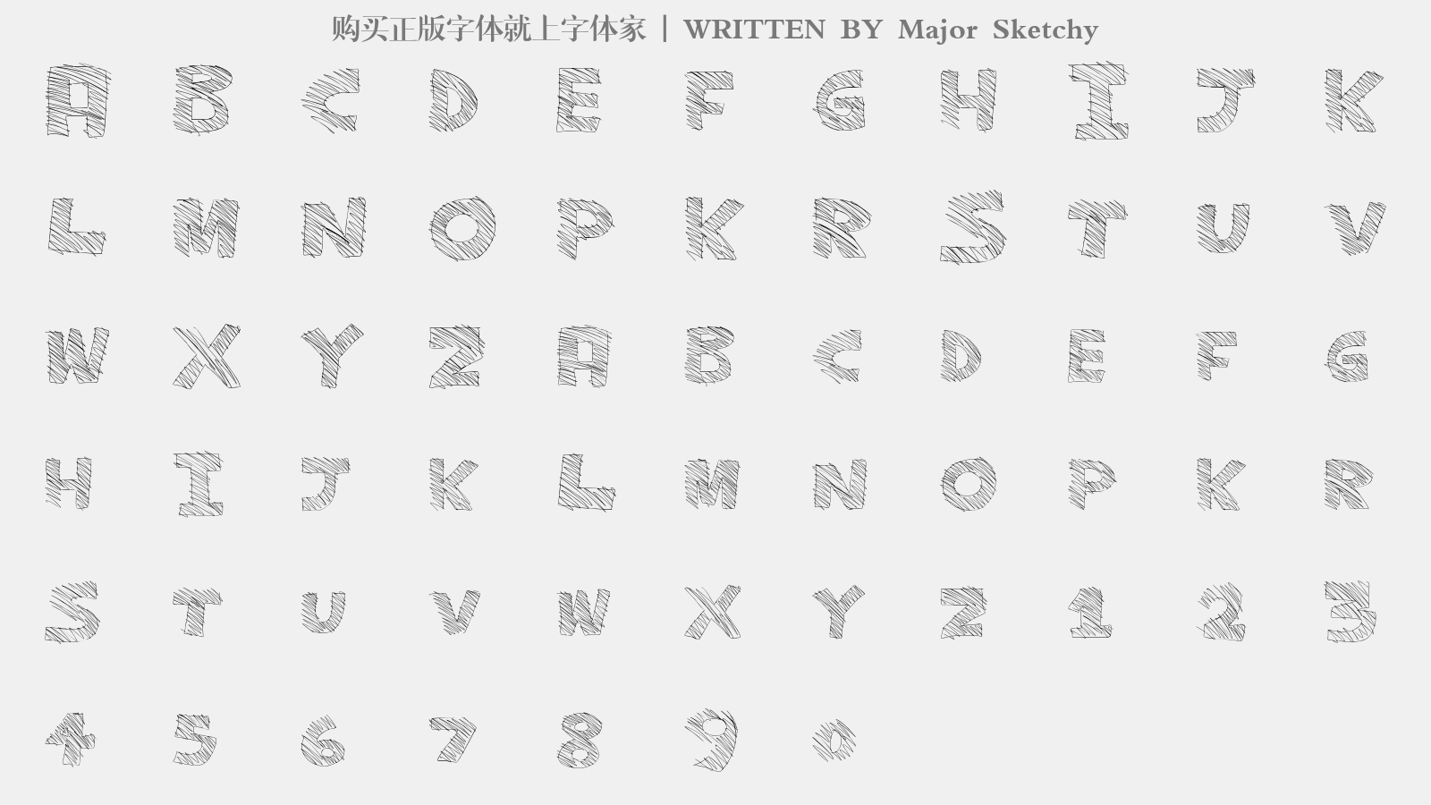 Major Sketchy - 大写字母/小写字母/数字