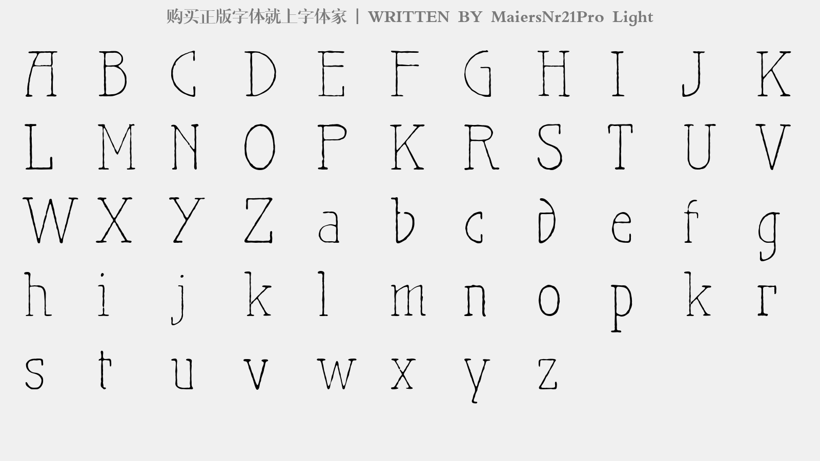 MaiersNr21Pro Light - 大写字母/小写字母/数字