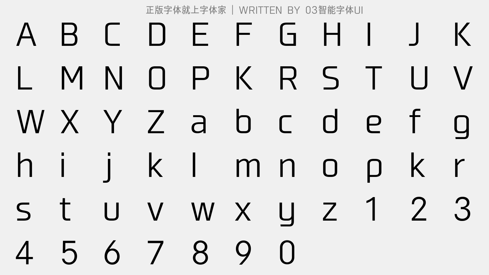 03智能字体UI - 大写字母/小写字母/数字