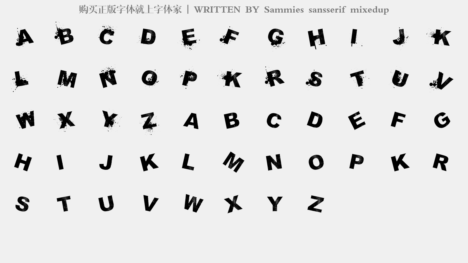 Sammies sansserif mixedup - 大写字母/小写字母/数字