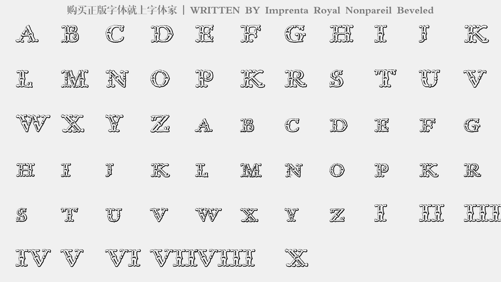 Imprenta Royal Nonpareil Beveled - 大写字母/小写字母/数字