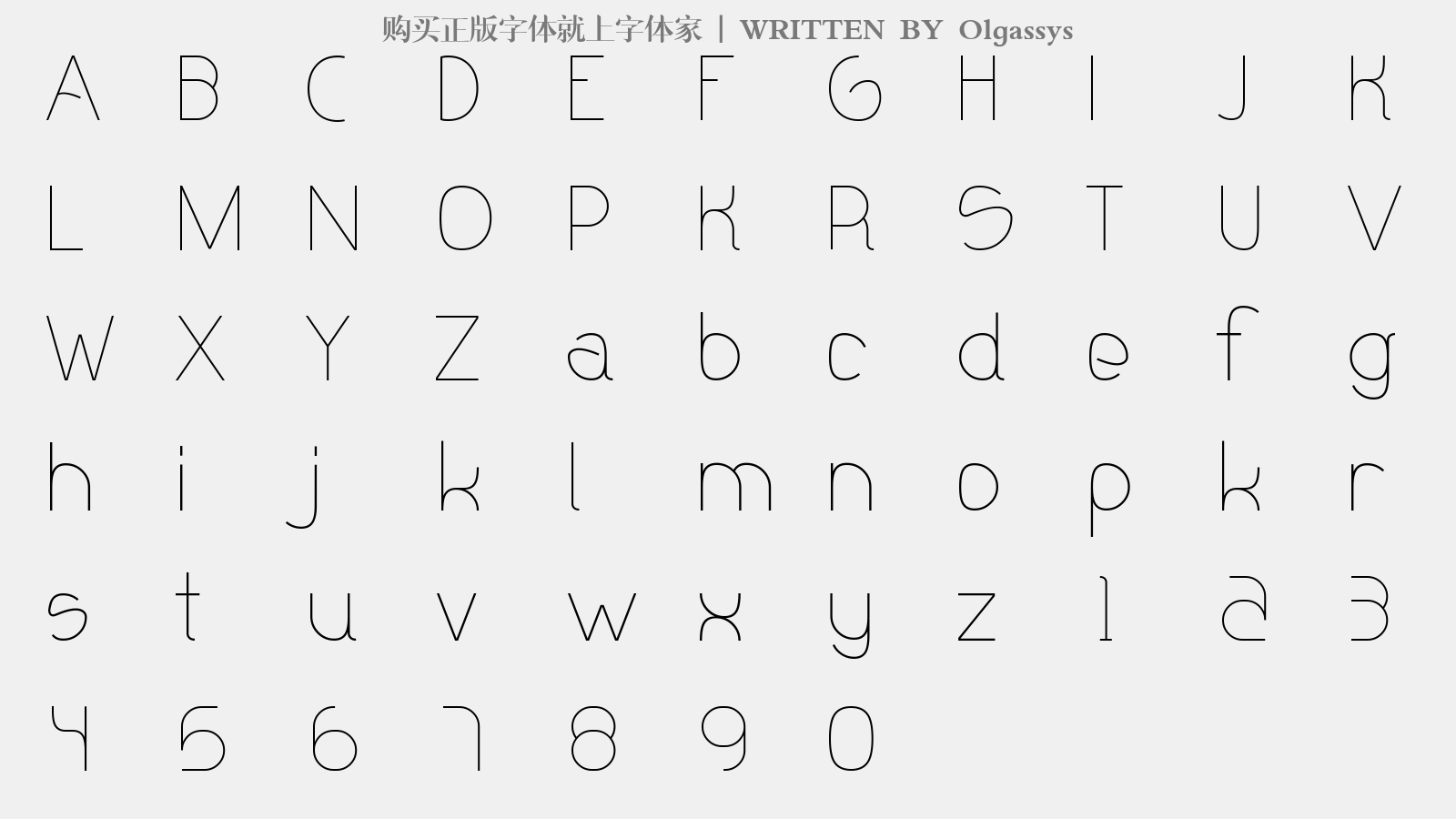 Olgassys - 大写字母/小写字母/数字
