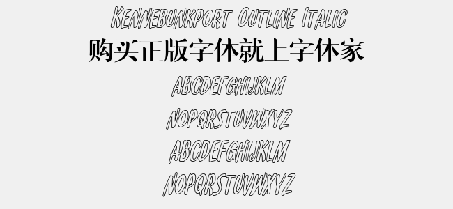 Kennebunkport Outline Italic
