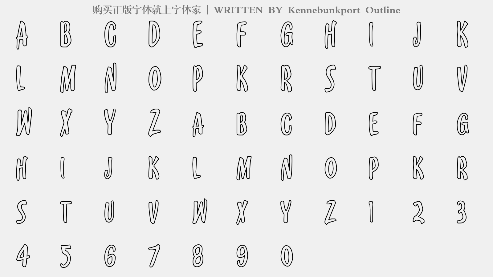 Kennebunkport Outline - 大写字母/小写字母/数字