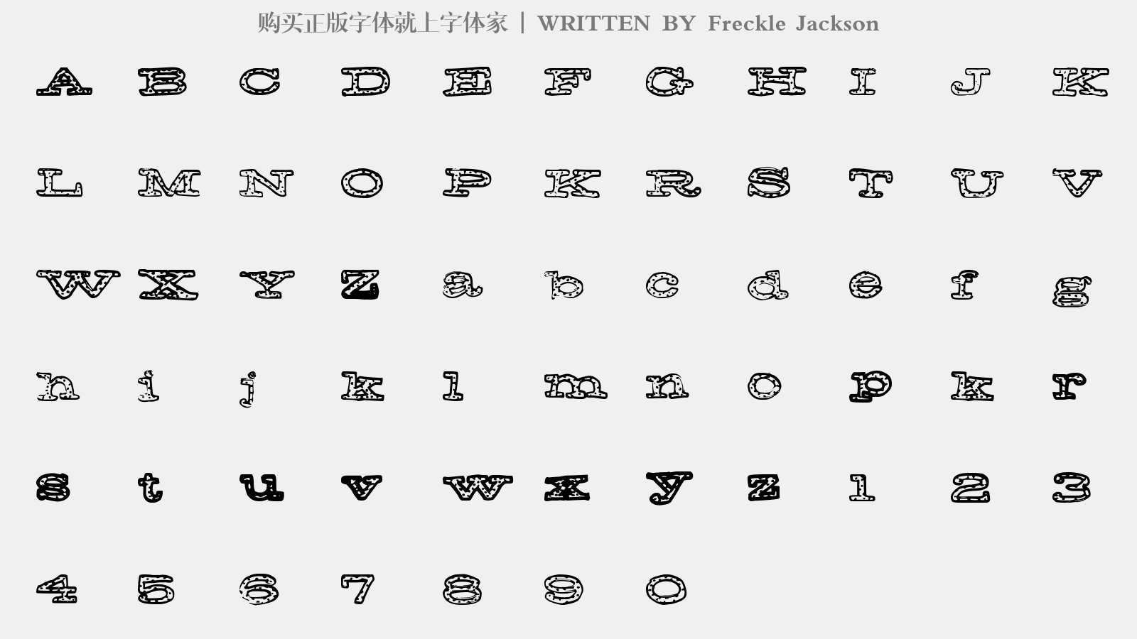 Freckle Jackson - 大写字母/小写字母/数字