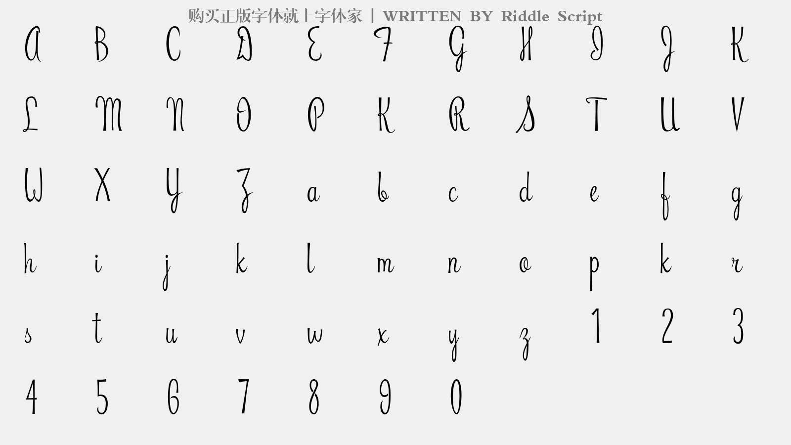 Riddle Script - 大写字母/小写字母/数字