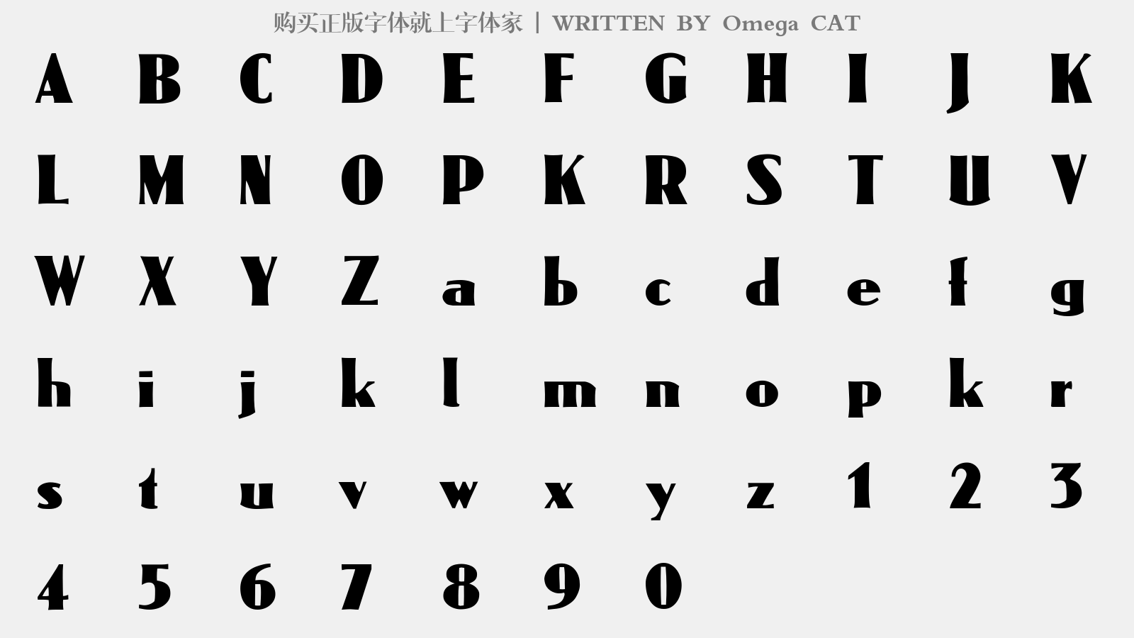Omega CAT - 大写字母/小写字母/数字