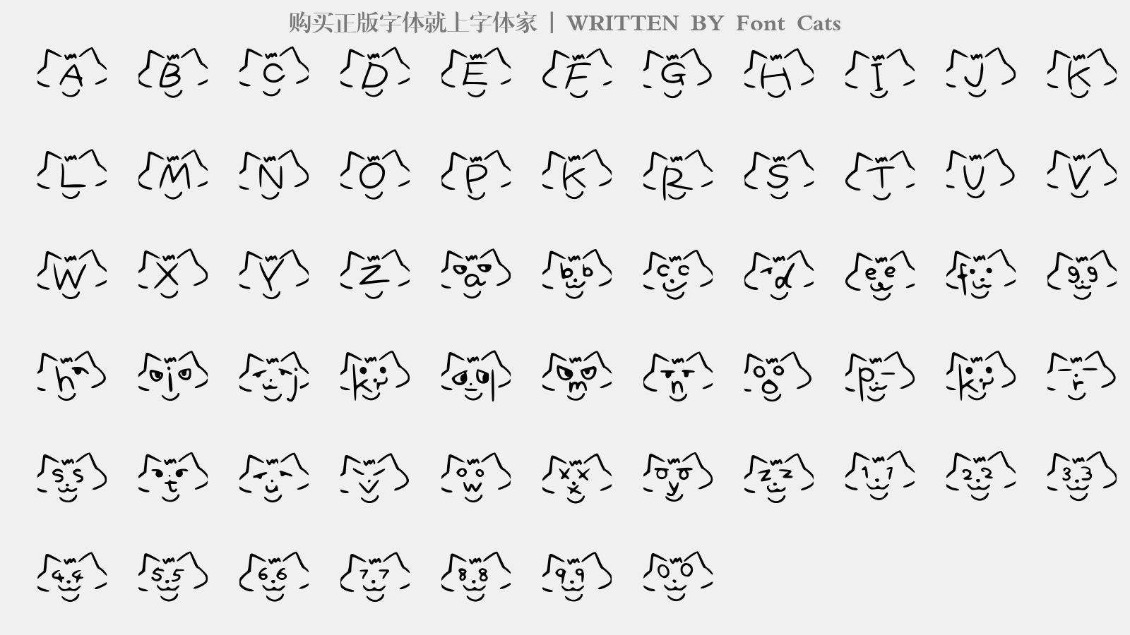 Font Cats - 大写字母/小写字母/数字