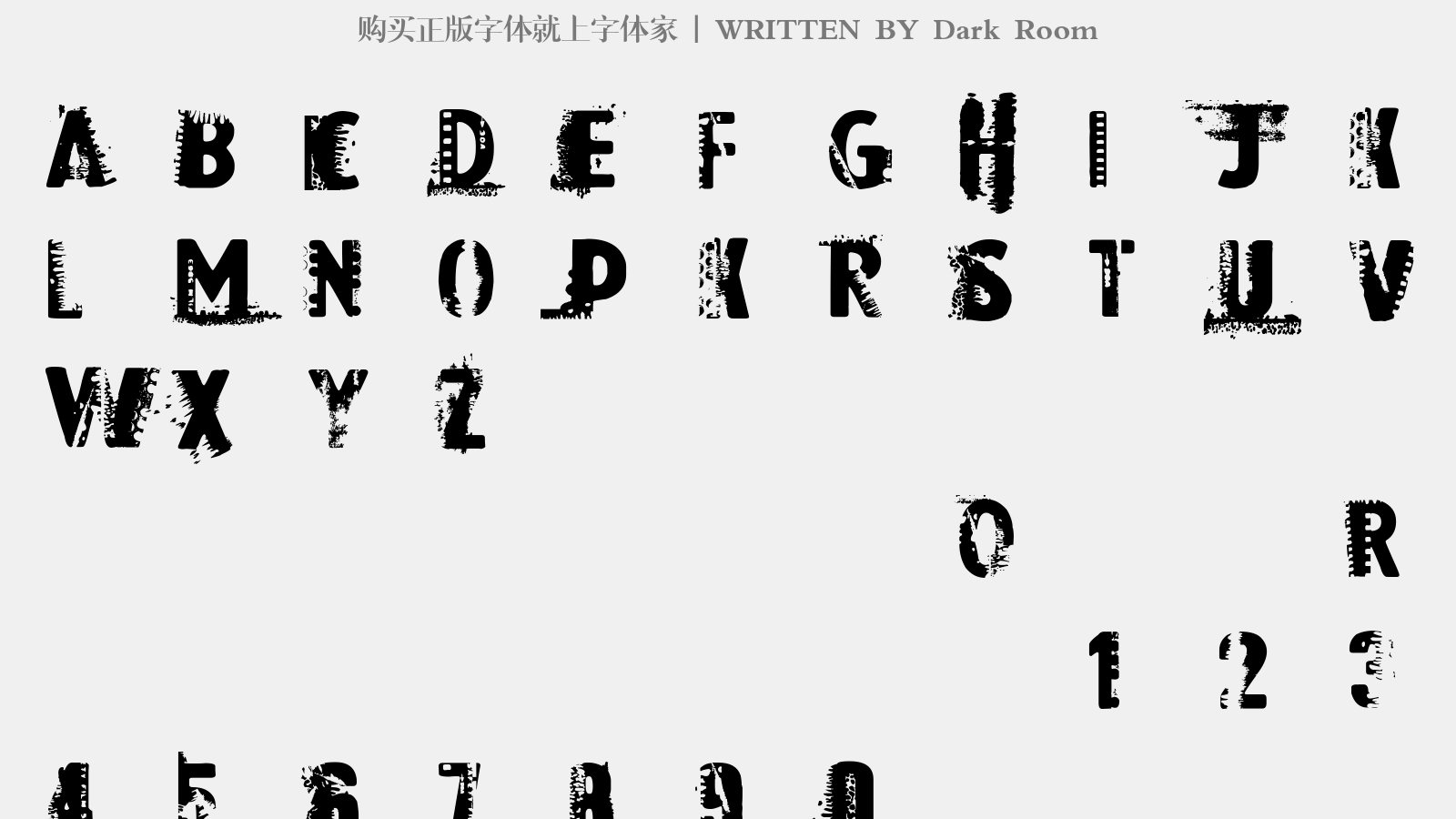 Dark Room - 大写字母/小写字母/数字