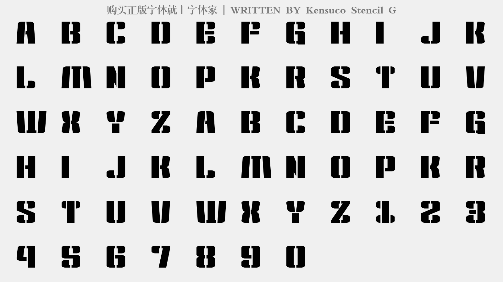 kensuco stencil g免费字体下载 - 英文字体免费下载尽在字体家