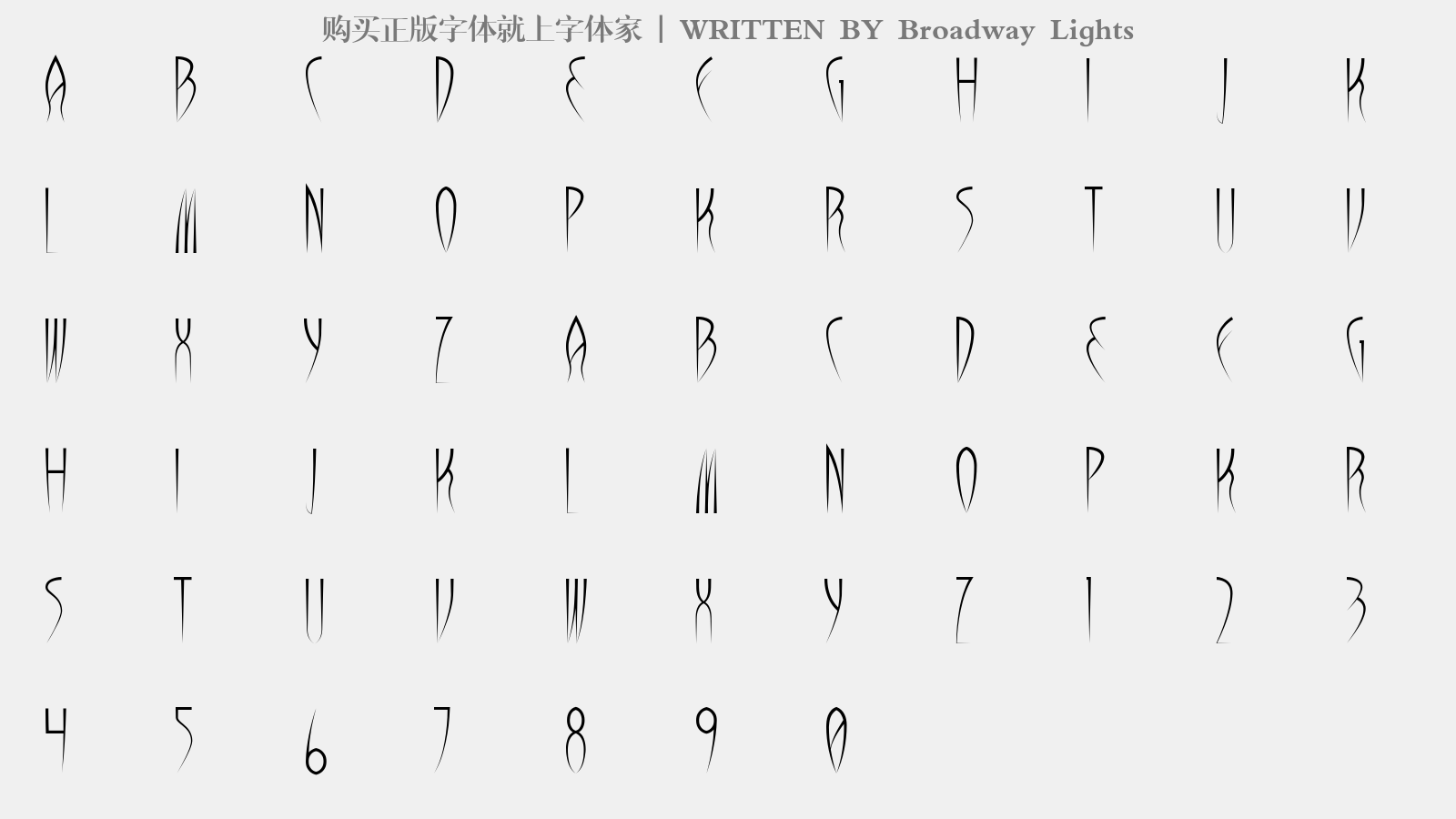 Broadway Lights - 大写字母/小写字母/数字