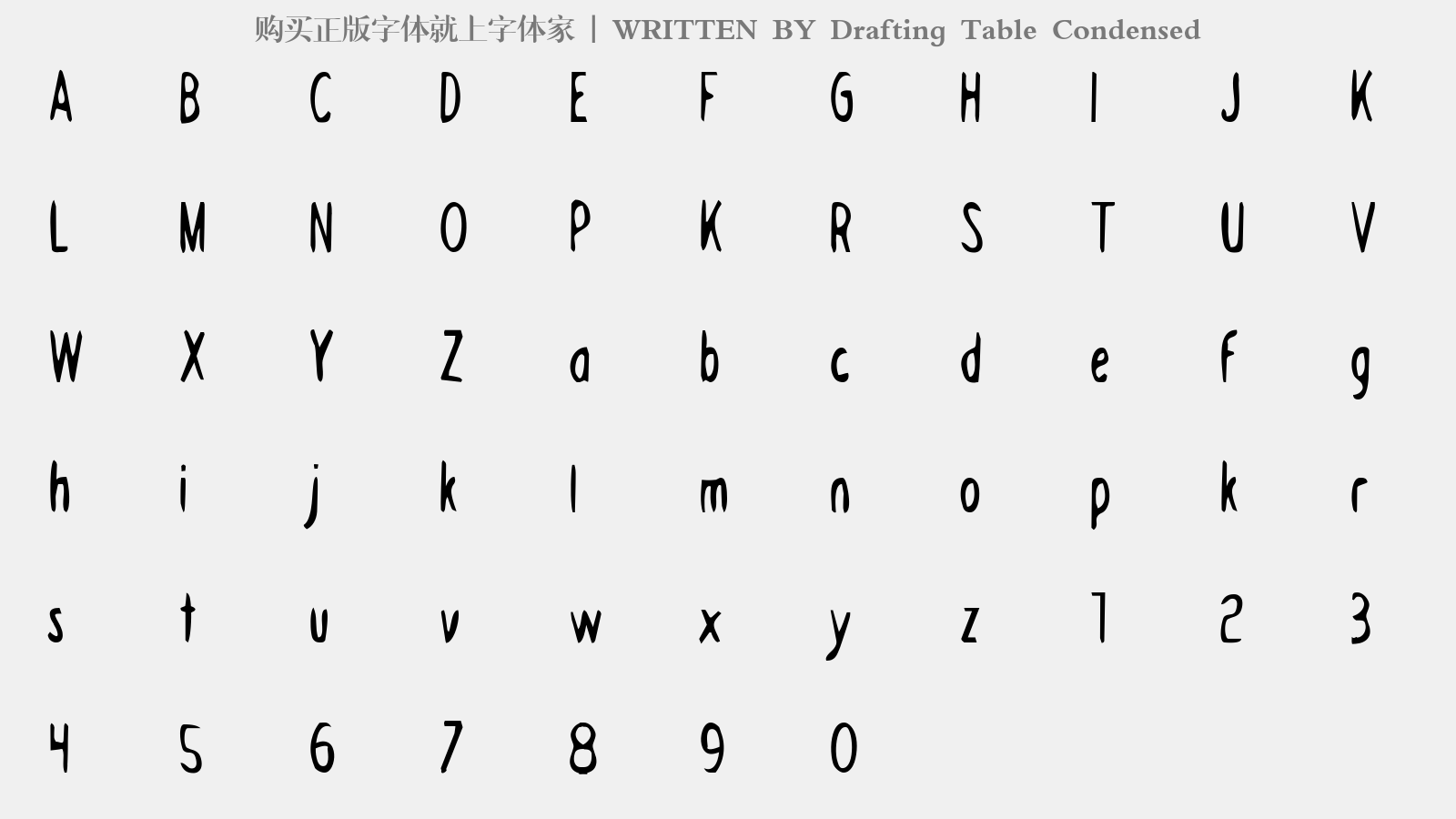 Drafting Table Condensed - 大写字母/小写字母/数字