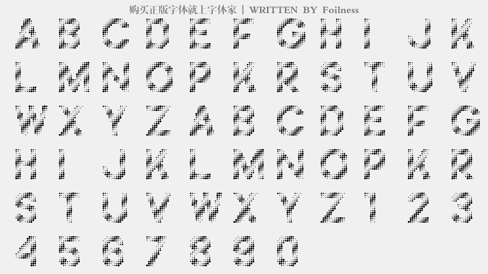 Foilness - 大写字母/小写字母/数字