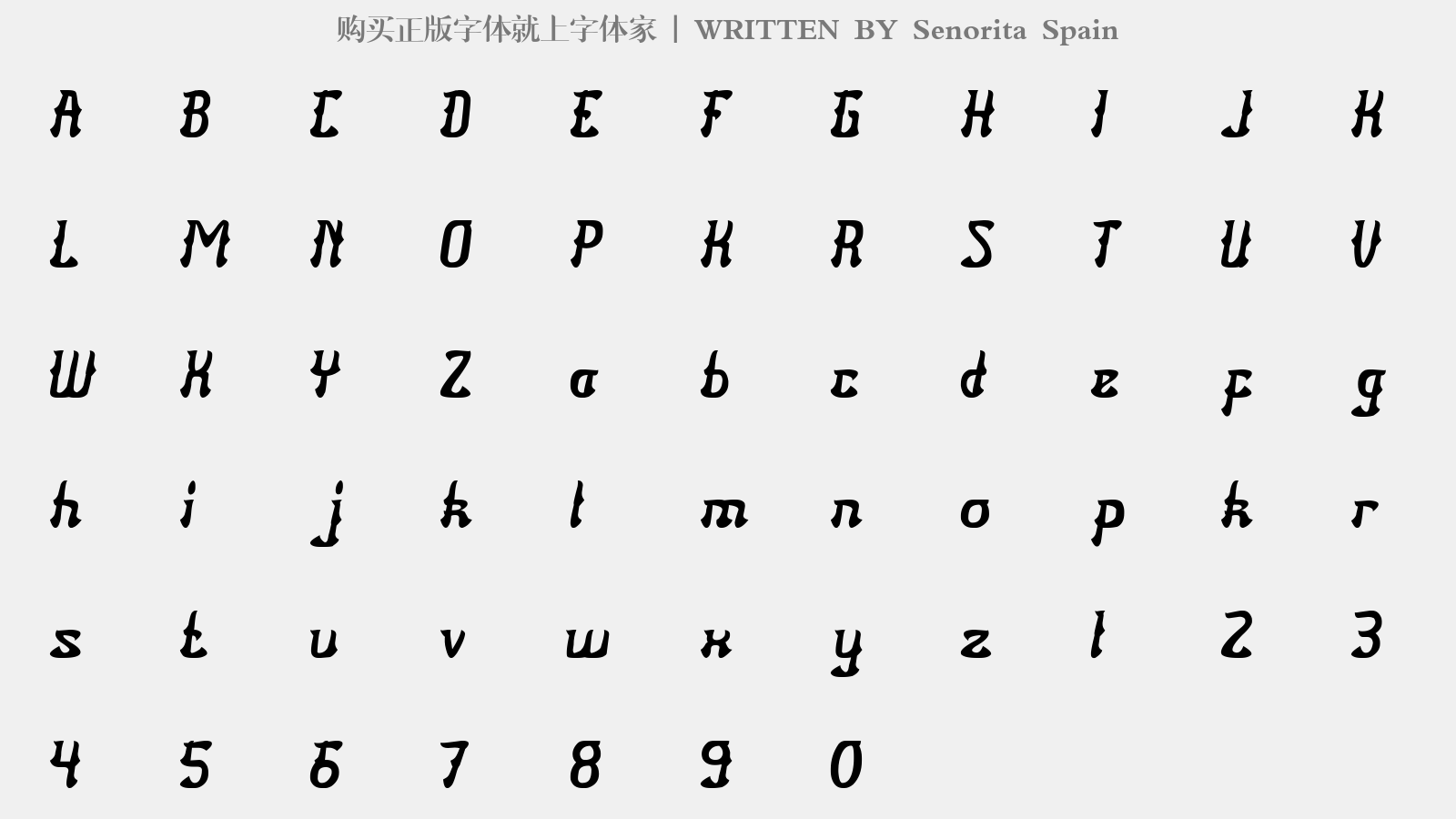 Senorita Spain - 大写字母/小写字母/数字