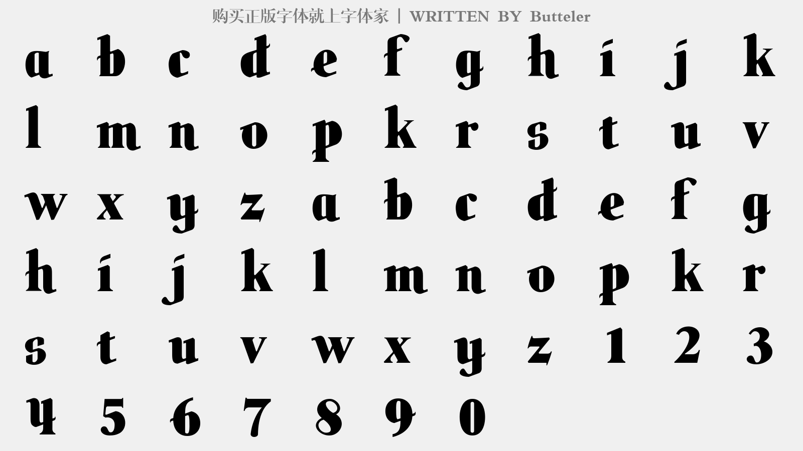 Butteler - 大写字母/小写字母/数字