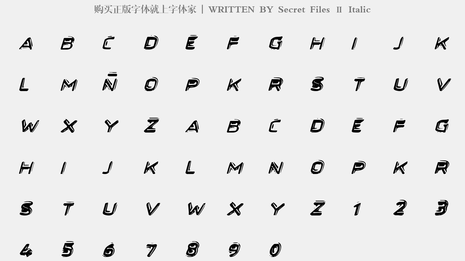 secret files Ⅱ italic免费字体下载 - 英文字体免费下载尽在字体家