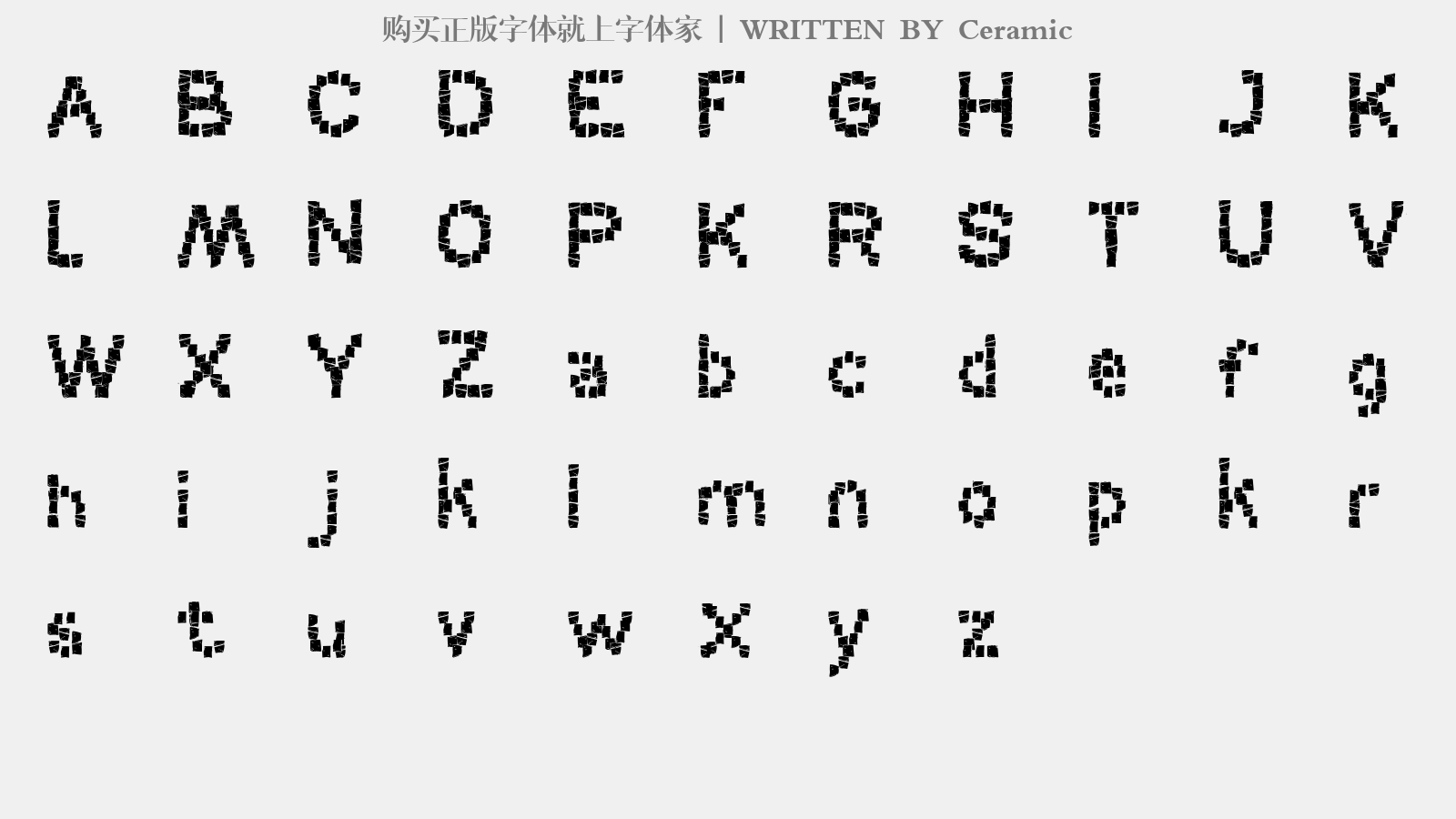 Ceramic - 大写字母/小写字母/数字