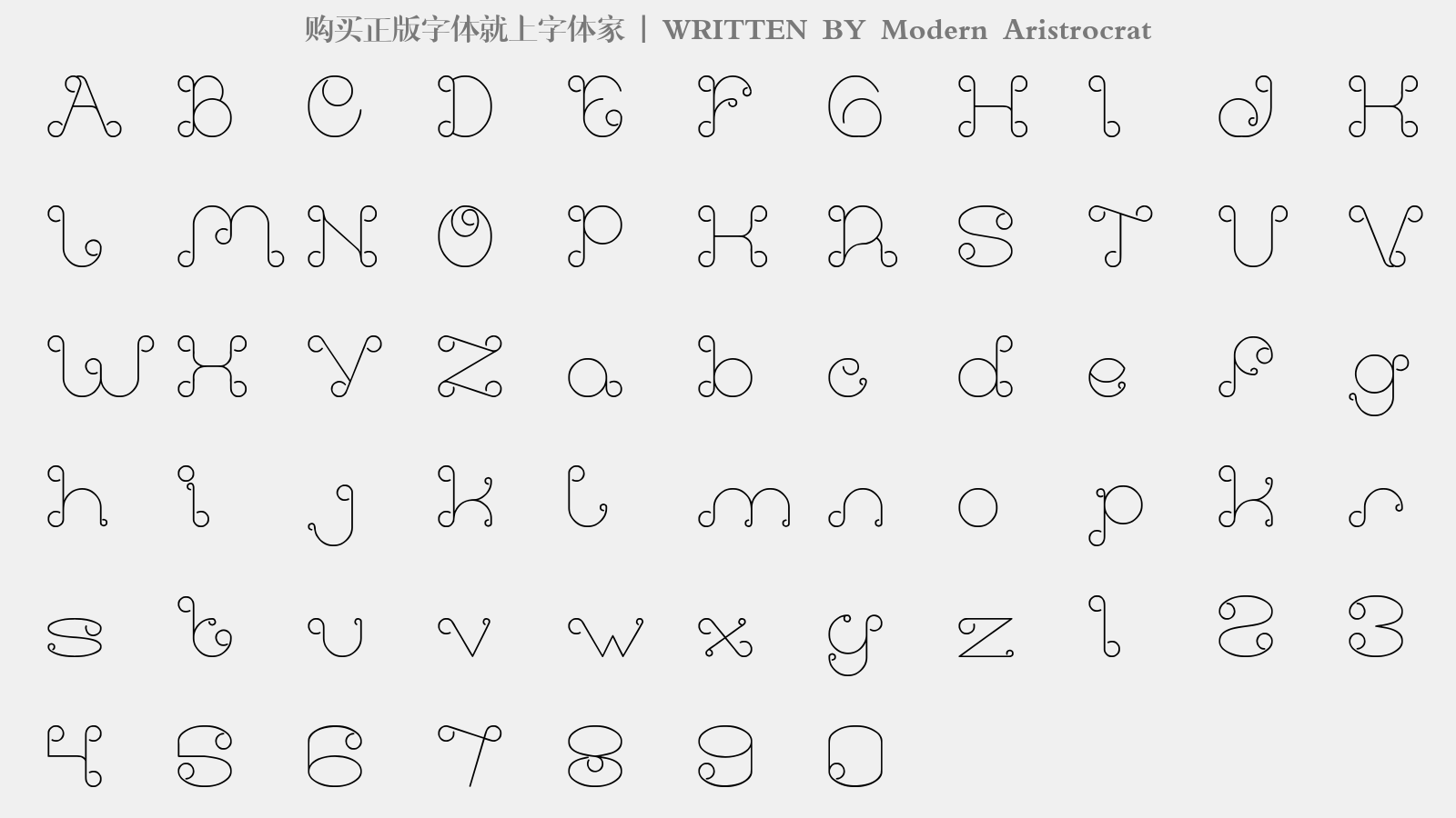 Modern Aristrocrat - 大写字母/小写字母/数字