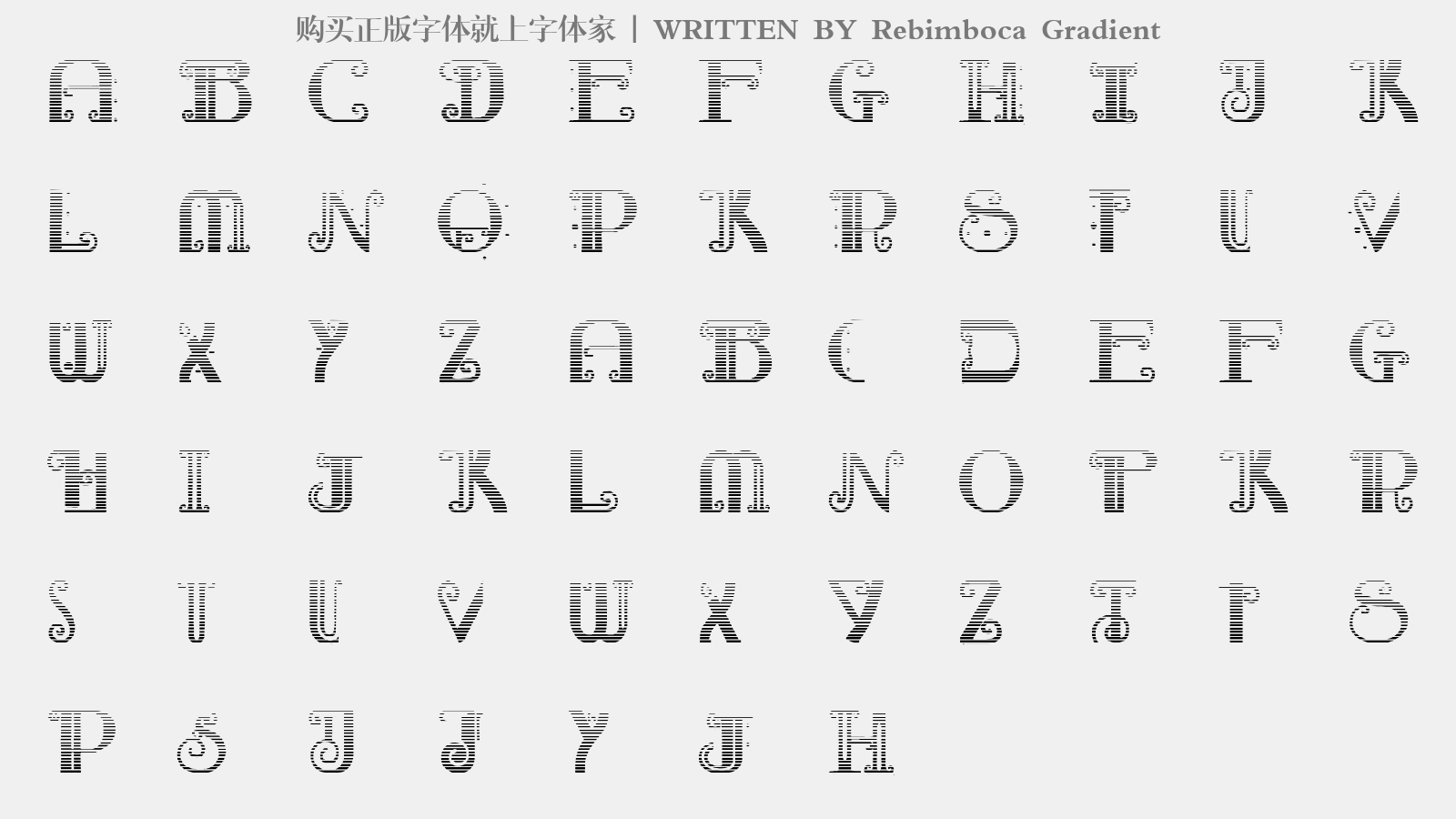 Rebimboca Gradient - 大写字母/小写字母/数字