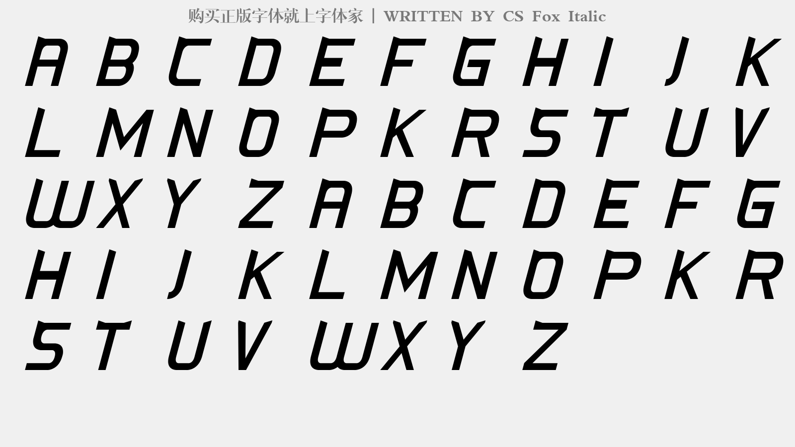 CS Fox Italic - 大写字母/小写字母/数字